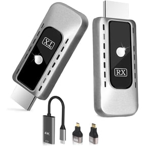 Duomigo Wireless HDMI Transmitter & Receiver Kit, 4K to 1080P Converter with Dual-Band 2.4G/5GHz WiFi, Plug & Play HDMI Extender for HD Streaming from Laptop/PC/Projector to TV/Monitor