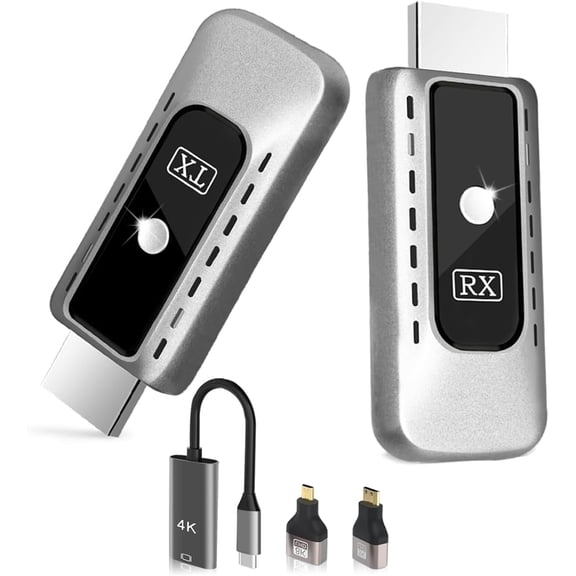 Duomigo Wireless HDMI Transmitter & Receiver Kit, 4K to 1080P Converter with Dual-Band 2.4G/5GHz WiFi, Plug & Play HDMI Extender for HD Streaming from Laptop/PC/Projector to TV/Monitor