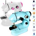 thumbnail image 1 of Duomishu Sewing Machine Mini Portable Handheld Sewing Kit LED Light Thread Cutter DIY Toys Clothes, 1 of 10