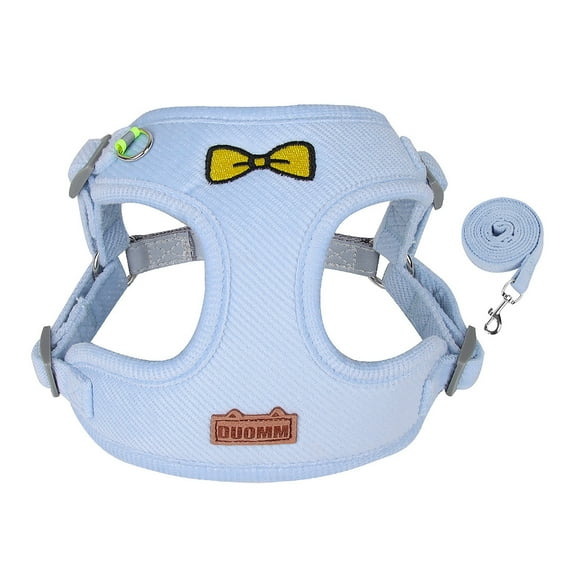 Duomm Reflective Pet Harness Vest Blue M Size For Small Medium Dogs Cats - Reflective Safety Adjustable Buckle Pet Vest With Reflective Strips For Enhanced Visibility Accessory -