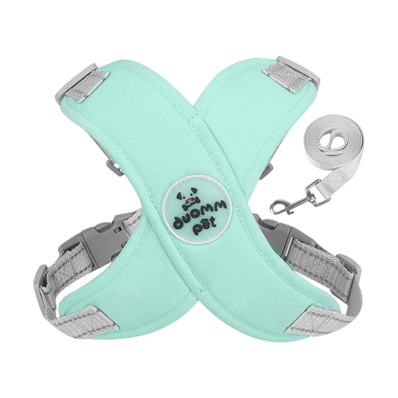 Duommpet Pet Leash Harness, No-Pull Vest Style Dog Leash, Comfortable Soft Padded For Small Medium Large Dogs, Green, L Size, 1Pc