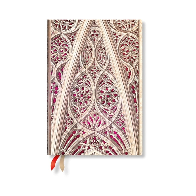 Duomo Di Milano 2027 Vault of the Milan Cathedral (Burgundy) MIDI Vertical Softcover 12-Month Weekly Planner, 176pg, 100gsm by Paperblan, (Paperback)
