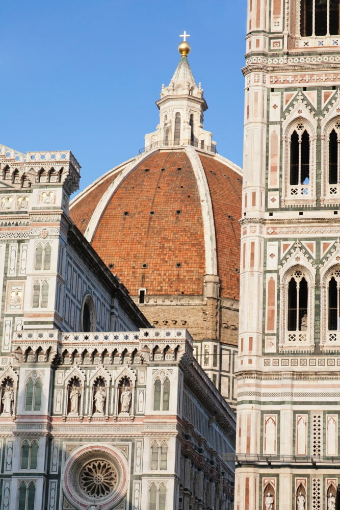 Duomo Santa Maria Del Fiore and Giottos Campanile in Florence Tuscany Italy Canvas Art - Panoramic Images (27 x 9)
