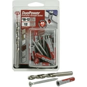 Duopower Contract Strength Hardware Anchors, #10x1-9/16, 5/16" Drill Size, Nylon, 45 lb., 12 Pack