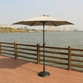 thumbnail image 1 of Duosong 8.8 Ft Outdoor Aluminum Patio Umbrella, Gray Round Market Umbrella, Push Button Tilt And Crank Lift, 1 of 10