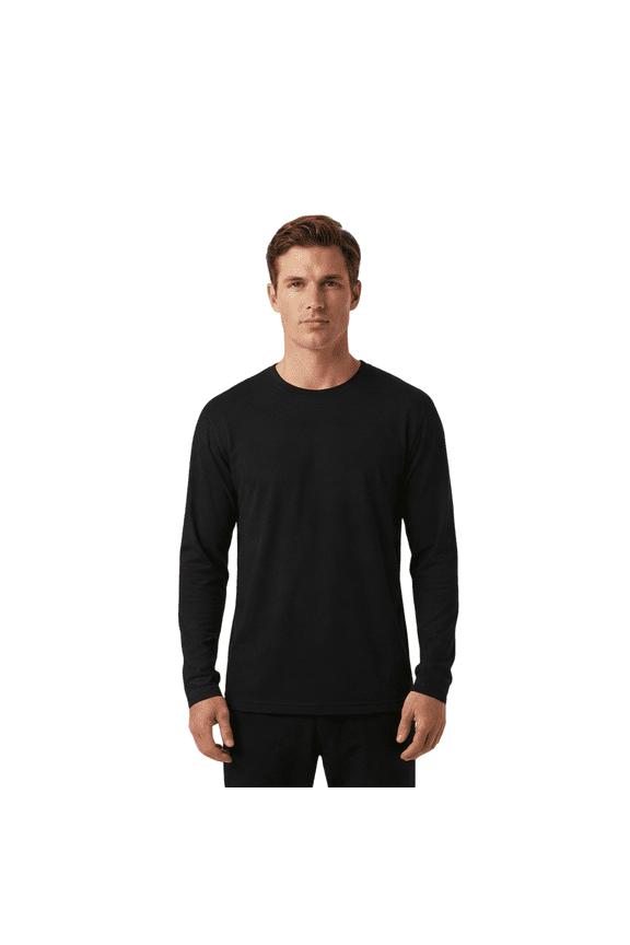 Men's Quick Dry Long Sleeve Shirts UPF 50+ UV Sun Protection Moisture Wicking T-Shirt for Casual Workout,Black