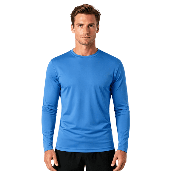 ZBORIBER Men's Quick Dry UPF 50+ UV Sun Protection Moisture Wicking Long Sleeve T-Shirt for Casual Workout,Sizes S-3XL,Royal