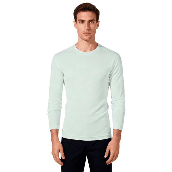 ZBORIBER Men's Quick Dry UPF 50+ UV Sun Protection Moisture Wicking Long Sleeve T-Shirt for Casual Workout,Sizes S-3XL,Silver