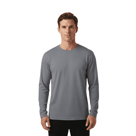 ZBORIBER Men's Quick Dry UPF 50+ UV Sun Protection Moisture Wicking Long Sleeve T-Shirt for Casual Workout,Sizes S-3XL,Titanium