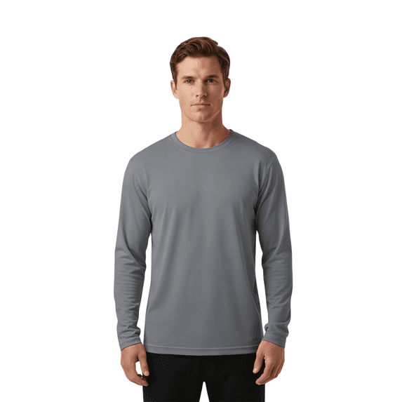 ZBORIBER Men's Quick Dry UPF 50+ UV Sun Protection Moisture Wicking Long Sleeve T-Shirt for Casual Workout,Sizes S-3XL,Titanium