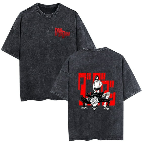 Duoxingbao Anime DANDADAN washed retro t-shirt pure cotton breathable street fashion men and women couples outfit