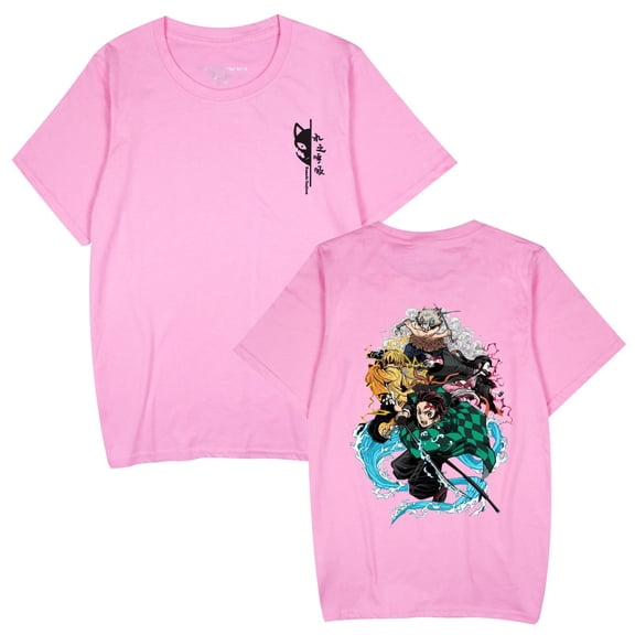 Duoxingbao  Anime Demon Slayer Casual Cartoon Loose Short-Sleeve T-Shirt Couple Style