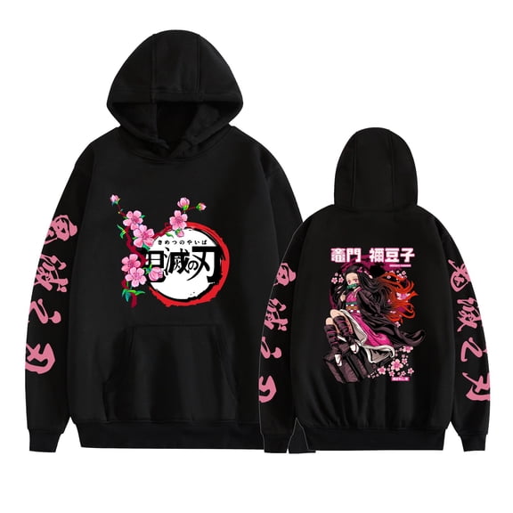 Duoxingbao  Anime Demon Slayer Hoodie Long-Sleeve Sweatshirt for Men and Women Couple Outfit