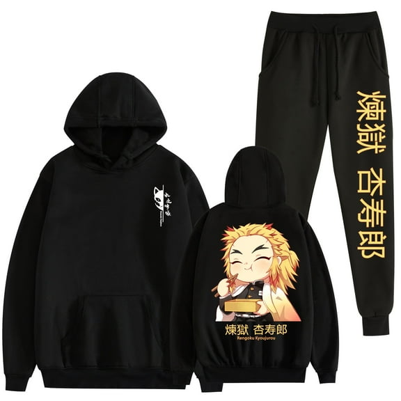 Duoxingbao  Anime Demon Slayer surrounding loose casual printed fashion men's and women's autumn and winter hoodie suit