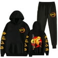 thumbnail image 1 of Duoxingbao  Anime Demon Slayer surrounding loose casual printed fashion men's and women's autumn and winter hoodie suit, 1 of 5