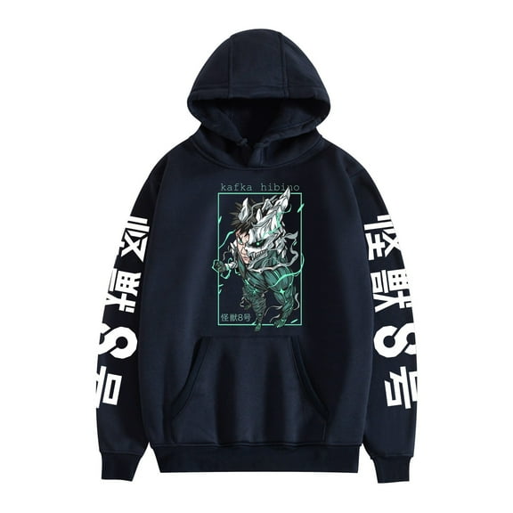 Duoxingbao  Anime Monster No. 8 pure cotton sweatshirt plus velvet pullover hooded long-sleeved shirt street popular fans love
