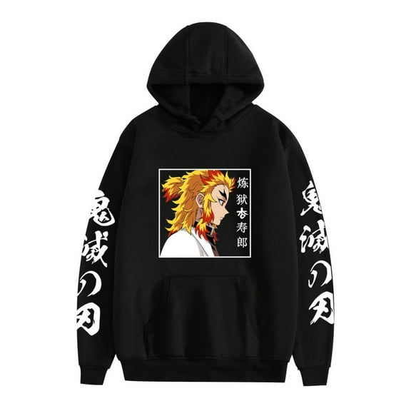 Duoxingbao Anime Print Hoodies Demon Slayer Blade Warm Fleece Japanese Street Kamado Nezuko Custom Men‘s Sweater Pullover Hoodies