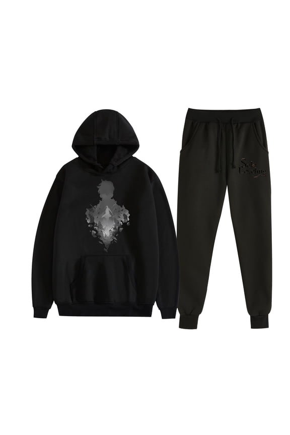 Anime Solo Leveling Cross-border Couple Hoodie Jogger Pants Hooded Set for Men and Women