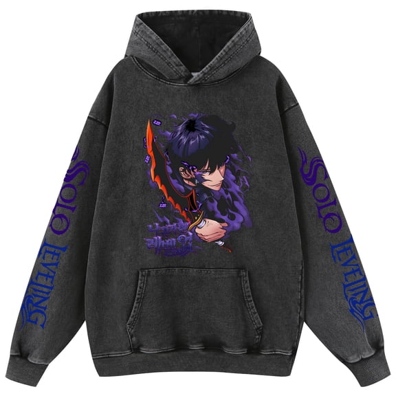 Duoxingbao Anime surrounding I upgrade solo Leveling casual women's cartoon men and women washed sweatshirt couple's same style
