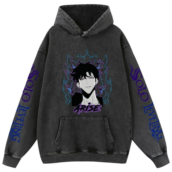 Duoxingbao  Anime surrounding I upgrade solo Leveling casual women's cartoon men and women washed sweatshirt couple's same style