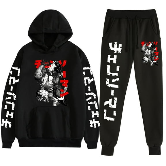 Duoxingbao  Autumn and winter hooded sweatshirts Chainsaw Man peripheral European size cross-border hot selling printed pullovers for men and women