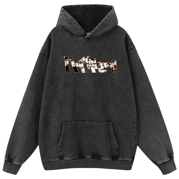 Duoxingbao  Autumn and winter new arrival hooded anime pullover Haikyuu European and American large size trendy washed sweatshirt