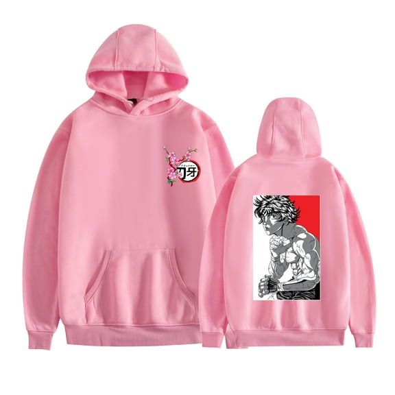 Duoxingbao Baki the Grappler Hoodie Long Sleeve Cotton Sweatshirt for Men and Women Couples Comfortable Soft with Pockets