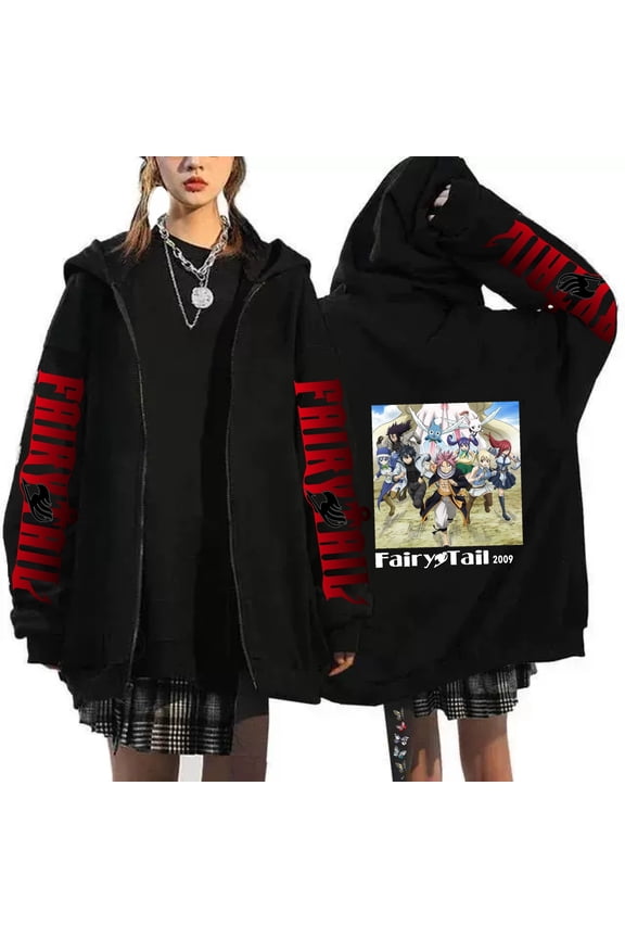 Bestselling Fairy Tail Japanese anime hoodie zip-up sweatshirt for men and women couples.