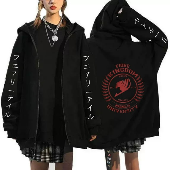 Duoxingbao Bestselling Fairy Tail Japanese anime hoodie zip-up sweatshirt for men and women couples.