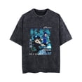 thumbnail image 1 of Duoxingbao  Blue Exorcist Okumura Rin washed vintage T-shirt pure cotton breathable summer unisex, 1 of 7