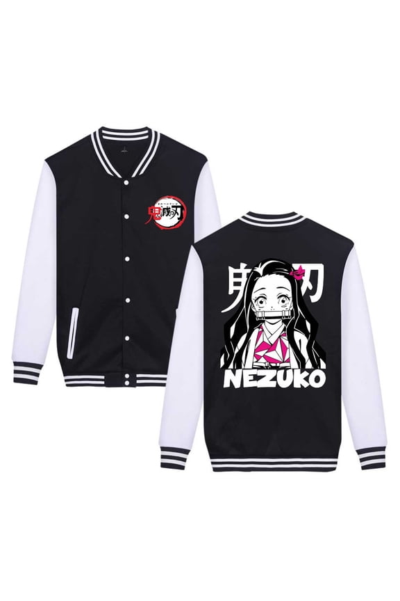 Cross-border baseball jacket high-end Demon Slayer trendy and versatile student jacket for teenagers.