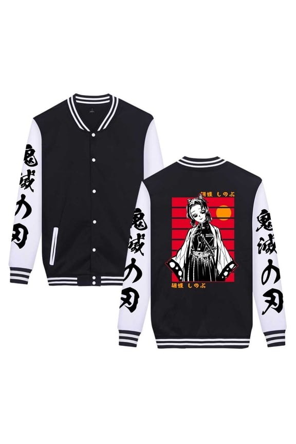 Cross-border baseball jacket high-end Demon Slayer trendy and versatile student jacket for teenagers.