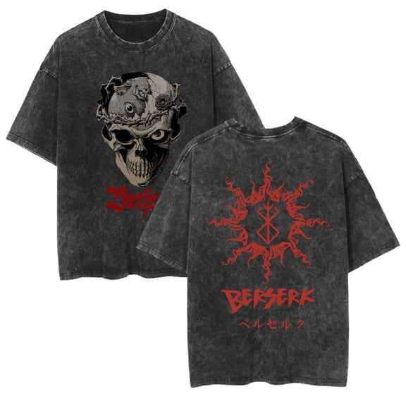 Duoxingbao Cross-border hot selling washed short-sleeved Berserk Legend peripheral printing loose casual fashion men and women