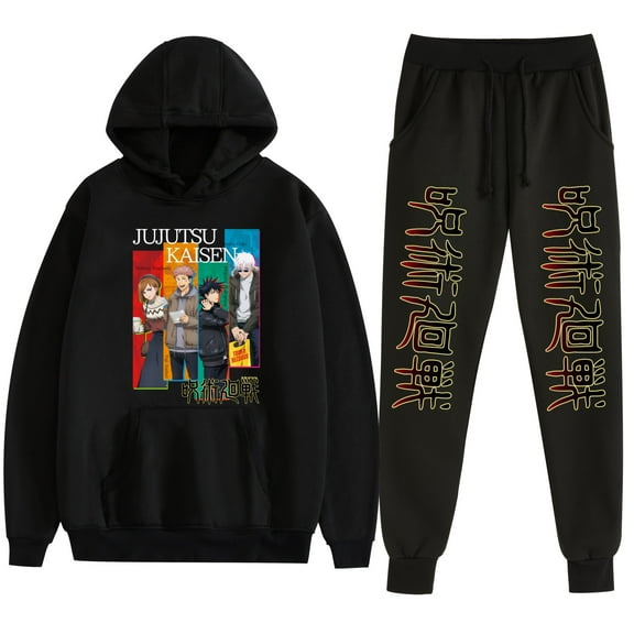 Duoxingbao  Cross-border new Japanese Jujutsu Kaisen anime hoodie set two-dimensional men and women trendy personality