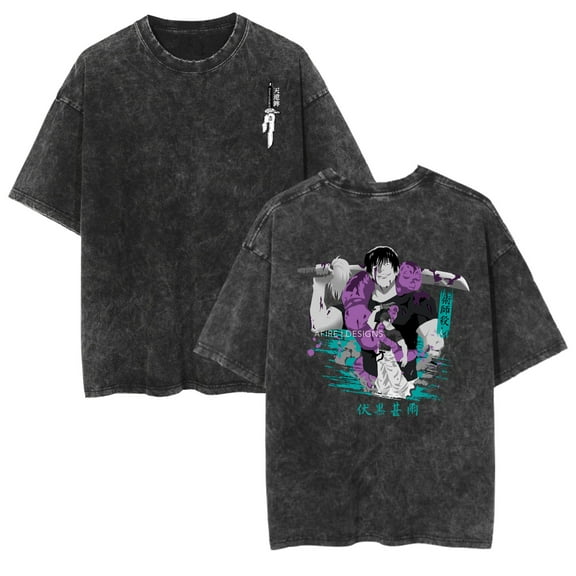 Duoxingbao Cross-border new Japanese Jujutsu Kaisen anime washed T-shirt two-dimensional men and women short sleeves