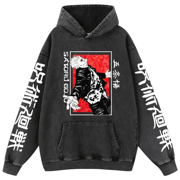 Duoxingbao  Cross-border new Japanese Jujutsu Kaisen anime washed sweatshirt two-dimensional men's and women's hooded