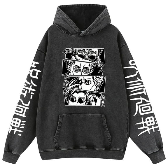 Duoxingbao  Cross-border popular Japanese comic Jujutsu Kaisen JUMP COMICS printed casual fashion youth hoodie washed sweatshirt