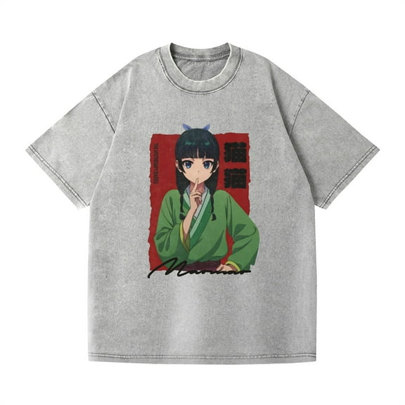 Duoxingbao  Cross-border washed T-shirt anime pharmacy girl whisper casual cotton summer short sleeve men and women