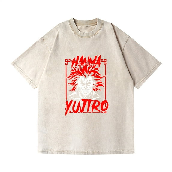 Duoxingbao Cross-border washed T-shirt new baki the grappler fan horse blade tooth casual cotton summer short sleeve men and women