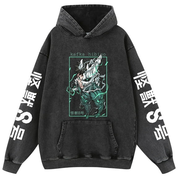 Duoxingbao  Cross-border washed sweatshirt anime Kaiju No. 8 Monster No. 8 casual cotton autumn and winter men and women