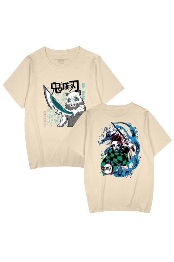 Demon Slayer casual cartoon short-sleeved T-shirts for men and women matching couple styles.
