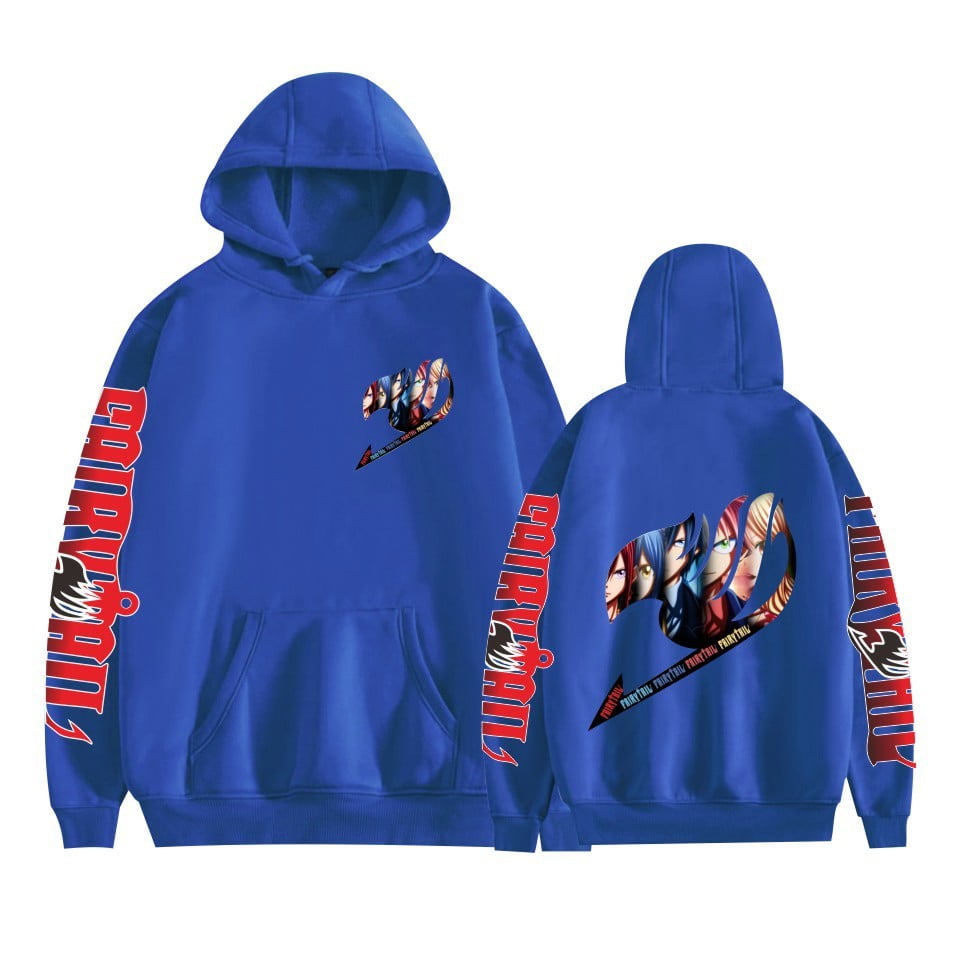 Pull à Capuche Manga Fairy Tail Natsu Adulte Homme Femme Longues Manches