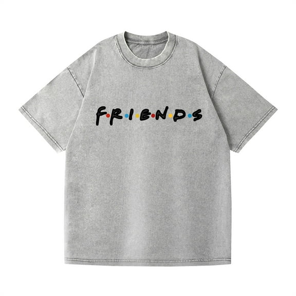 Duoxingbao  Foreign trade hip-hop street washed T-shirt friends Friends surrounding anime cotton summer couple short sleeves