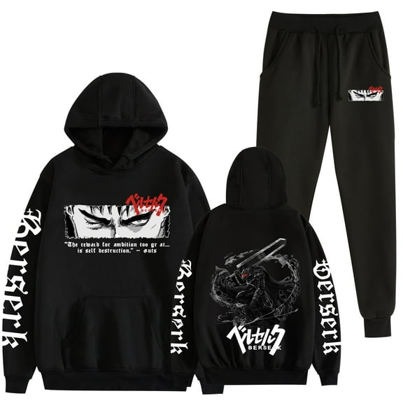 Duoxingbao  Hot selling Berserk comic print sweatshirt men's and women's hooded sweatshirt straight suit