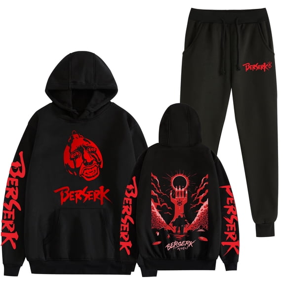 Duoxingbao Hot Selling Berserk Comic Print Sweatshirt Set for Men and Women (Top + Pants)