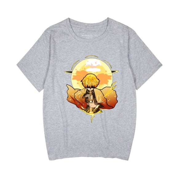 Duoxingbao Hot-selling anime Demon Slayer casual short-sleeved T-shirts for men and women matching couple styles.