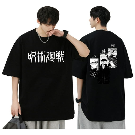 Duoxingbao Hot selling new Japanese anime Jujutsu Kaisen pattern printed casual round neck top summer short-sleeved T-shirt