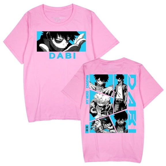 Duoxingbao Japanese anime My Hero Academia print fashion couple short-sleeved T-shirt for summer.