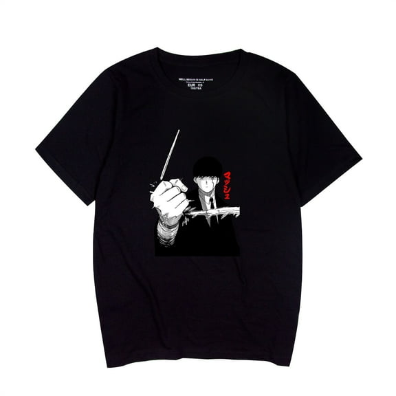 Duoxingbao Japanese anime bestseller Mob Psycho 100 print summer crew neck short-sleeved T-shirt