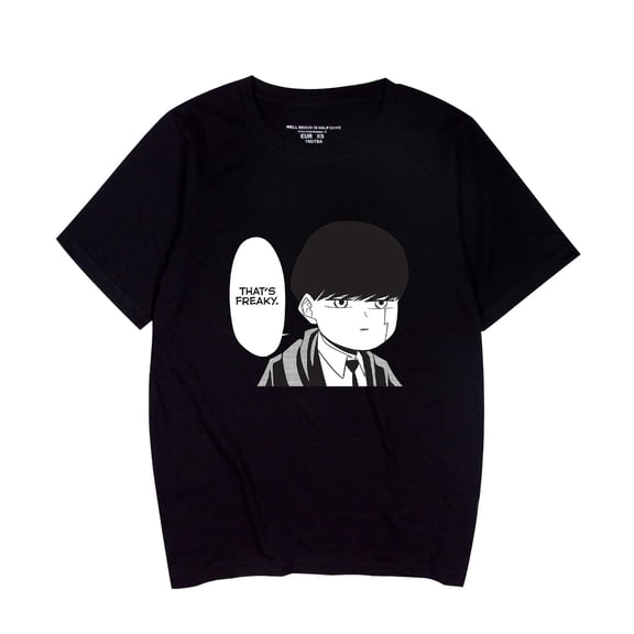 Duoxingbao  Japanese anime bestseller Mob Psycho 100 print summer crew neck short-sleeved T-shirt